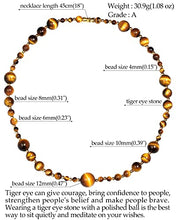Load image into Gallery viewer, Jewever Tiger Eye Beaded Strand Necklaces for Women Men Necklace Reiki Healing Crystals and Gemstone Beaded Necklace Natural Stone Unisex Jewelry Gifts (Yellow)

