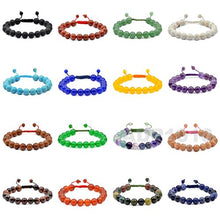 Load image into Gallery viewer, AD Beads Natural 8mm Gemstone Bracelets Healing Power Crystal Macrame Adjustable 7-9 Inch (Hematite)
