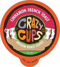 Load image into Gallery viewer, Crazy Cups Flavored Single-Serve Coffee for Keurig K-Cups Machines, Decaf Cinnamon French Toast, 22 Count
