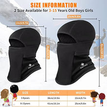 Load image into Gallery viewer, Kids Balaclava Ski Mask 2 Pack, Winter Hat Face Cover Neck Warmer for 3-8 Toddler Children Boys Girls, Windproof Full Face Masks Under Helmet for Cold Weather Skiing, Football, Cycling(Black&amp;Purple)
