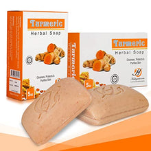 Load image into Gallery viewer, Turmeric Herbal Soap for Cleansing, Purifying, Protection, Revitalization, Moisturization, Anti-Aging, 5 Ounces Large Bar by Herboganic
