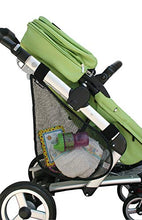 Load image into Gallery viewer, J.L. Childress Side Sling, Universal Fit Stroller Mesh Cargo Net and Organizer, Extra Stroller Storage Space, Non-Slip and Adjustable Straps, Black
