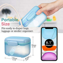 Load image into Gallery viewer, Zooawa Baby Formula Dispenser, Portable Travel Milk Powder Formula Container Candy Fruit Snack Storage Container with Scoop and Leveller, On-The-Go, BPA Free, Transparent - Blue
