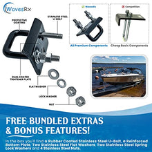 Load image into Gallery viewer, WAVESRX Boat Trailer Hitch Tightener &amp; Stabilizer | Stainless Steel Anti-Rattle Clamp for 2" Hitch Receivers | Marine Grade Rust-Free for Safe Transportation of Your Watercraft | Improved 2022 Version
