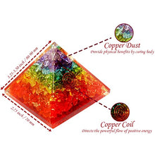 Load image into Gallery viewer, Orgone Pyramid | 7 Chakra Orgonite Pyramid for Meditation &amp; Anti-Stress | Seven Chakra Pyramid Large, Healing Crystal Gemstone Pyramid | Orgone Pyramid Crystal - Handmade In India
