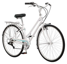 Load image into Gallery viewer, Schwinn Wayfarer Adult Bike Hybrid Retro-Styled Cruiser, 16-Inch/Small Steel Step-Through Frame, 7-Speed Drivetrain, Rear Rack, 700C Wheels, White
