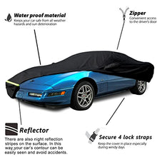 Load image into Gallery viewer, Yixin Waterproof Car Covers for 1984-1996 C4 Corvette, Car Cover 190T Covers Customer Fit 100% Waterproof Windproof Strap &amp; Double Door Zipper Up to 200” L (C4:(1984-1996))
