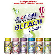 Load image into Gallery viewer, EZ-X CLEAN New and Improved Formula Ultra Concentrated Water Activated Bleach Tablets for Laundry and Multipurpose Cleaning. 40 Tablets 7.05 OZ Phosphate Free Replaces Liquid Bleach (Lavender)
