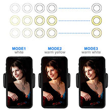 Load image into Gallery viewer, Selvim 6 inch Selfie Ring Light with Cellphone Holder Stand- Ring Light Stand for Live Stream ＆ Makeup, 64 LED Bulbs 3 Light Modes 10-Level Brightness 360° Rotating for iPhone Android Cell Phone
