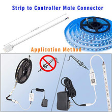 Load image into Gallery viewer, FSJEE 12MM 5PIN RGBW LED Strip Connector Kit with 16.4FT Extension Cable,4PCS Gapless Connectors,5 pin Male Connector Wire Cable,L-Shape Connectors,Strip to Strip Jumpers for 5050 RGBW LED Strip Light
