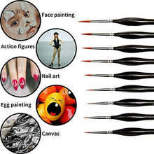 Load image into Gallery viewer, AIEX 9 Pieces Fine Detail Paint Brush Miniature Painting Brushes Kit Mini Paints Brush Set for Acrylic, Watercolor, Oil, Face, Nail, Scale Model Painting, Line Drawing(Black)
