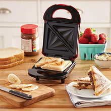 Load image into Gallery viewer, Dash DPM100GBRD06 Compact Panini Press + Electric Sandwich Maker Toasting, Grilling, Waffles, Omelets, More, Red
