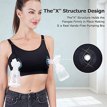 Load image into Gallery viewer, Hands Free Pumping Bra, Momcozy Adjustable Breast-Pumps Holding and Nursing Bra, Suitable for Breastfeeding-Pumps by Lansinoh, Philips Avent, Spectra, Evenflo and More(Black, Large)
