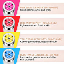 Load image into Gallery viewer, Facial Massager Face Massage Device - 4 Color LED Light Treatments Handy Electric High Frequency and Vibration Machine Strengthening Elasticity Modifying Wrinkles Sensitive Skin Care Product White
