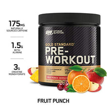 Load image into Gallery viewer, OPTIMUM NUTRITION Gold Standard Pre-Workout with Creatine, Beta-Alanine, and Caffeine for Energy, Flavor: Fruit Punch, 30 Servings
