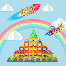 Load image into Gallery viewer, KIDCHEER Magnetic Tiles 72PCS STEM Toddler Toys for 3+ Year Old Boys and Girls Kids Castle Magnet Building Blocks Game Educational Stacking Gift for Boys &amp; Girls - Compatible with Major Brands Blocks
