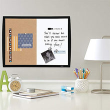 Load image into Gallery viewer, Quartet Combination Magnetic Whiteboard &amp; Corkboard, 17" x 23", Combo White Board &amp; Cork Board, Curved Frame, Perfect for Office &amp; Home Decor, Home School Message Board, Black (41723-BK)
