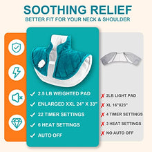 Load image into Gallery viewer, Enlarged 2.5lb 24" x 33" Weighted Heating Pad for Neck and Shoulders - 2S Fast Heat Up Heating Pad for Neck Shoulder Pain Relief, 6 Heat Settings 22 Timers Neck Heating Pad, Christmas Gifts for Women
