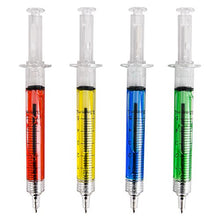 Load image into Gallery viewer, Syringe Pens - (Bulk Pack of 24) Retractable Fun Multi Color Novelty Pen for Nurses, Nursing Student School Supplies, Birthdays, Stocking Stuffers and Party Favor Gifts by Bedwina
