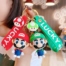 Load image into Gallery viewer, 2 pcs Super Mario Rubber Keychains,wopin-Rubber Quality Keychains Key Chain Creative Cartoon Keychain, Cute Mario Figure, Boy Fashion Pendant Gift
