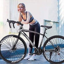 Load image into Gallery viewer, Lroplie R2 Commuter Aluminum Road Bike 21 Speed 700C Wheel Suspension Fork Rear Suspension Bicycles for Intermediate to Advanced Riders (Road Black 21 Speed)
