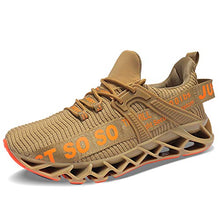Load image into Gallery viewer, JSLEAP Mens Fashion Sneaker Breathable Running Shoes Lightweight Walking Shoes,Gold1,US 11
