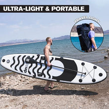 Load image into Gallery viewer, SUNISUP SUP Inflatable Paddle Board, 10.6’ x 30” x 6", Non-Slip Stand Up Deck with Detachable Kayak Seat, Fishing Rod Mount, Paddleboard Accessories with Air Pump, Bag, Ankle Leash, Go Pro Mount
