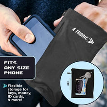 Load image into Gallery viewer, E Tronic Edge Phone Holder for Running - Cell Phone Arm Bands with Reflective Logo - Phone Strap Armband Fits iPhone and Android - Use for Running, Walking, Hiking, and Biking - Gray, Medium
