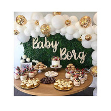 Load image into Gallery viewer, 50 Pieces Gold, White and Gold Confetti Balloons | PREFILLED 14 Inch Latex, Metallic, Confetti Balloons for Party, Decorations, Wedding &amp; Bridal (with Ribbon)

