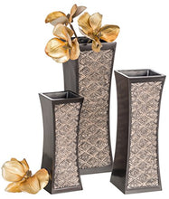 Load image into Gallery viewer, Decorative Brown Vases for Decor Centerpieces - Set of 3 Flower Vases Ideal Home Decor, Dining and Living Room Table Centerpiece, Table Decor, Bookshelf, Mantle and Entryway, Gift Boxed(Dublin)

