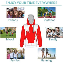 Load image into Gallery viewer, Canada Flag Print Hoodies Kids 3D Print Sweatshirts Long Sleeve Pullover Hoodies with Pocket for Teen Boys and Girls Black
