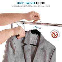 Load image into Gallery viewer, Zober Non-Slip Velvet Hangers - Suit Hangers (50-pack) Ultra Thin Space Saving 360 Degree Swivel Hook Strong and Durable Clothes Hangers Hold Up-To 10 Lbs, for Coats, Jackets, Pants, &amp; Dress Clothes
