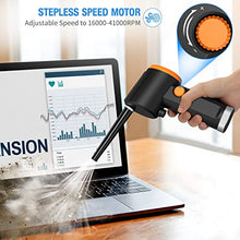 Load image into Gallery viewer, Xasla 41000RPM Powerful Air Duster, Cordless Handheld Compressed Air Duster, Portable Air Blower for Computer Keyboard Electronics Cleaning, Stepless Speed, Fast Charging
