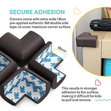 Load image into Gallery viewer, Soft Baby Proofing Corner Guards &amp; Edge Protectors - Pre-Taped Table Corner Protector, Child Safety Furniture Bumper, Sharp Corner Cushions, 8 Pack, Brown
