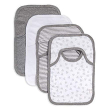 Load image into Gallery viewer, Burt's Bees Baby - Bibs, 4-Pack Lap-Shoulder Drool Cloths, 100% Organic Cotton with Absorbent Terry Towel Backing (Heather Grey)
