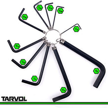 Load image into Gallery viewer, Allen Wrench Hex Key Set (10 WRENCHES - INDUSTRIAL GRADE) SAE Sizes 1/16-3/8 - Carbon Steel Construction with Black Finish
