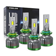 Load image into Gallery viewer, ASLONG 240W 28800LM 9005/HB3 High Beam 9006/HB4 Low Beam LED Headlight Bulbs Combo Package CSP Chips 6000K Cool White Halogen Replacement Bulbs (9005+9006,4 Pack)
