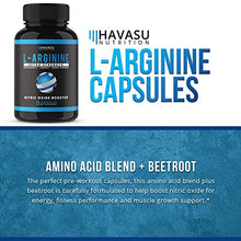 Load image into Gallery viewer, Havasu Nutrition Extra Strength L Arginine - 1200mg Nitric Oxide Supplement for Muscle Growth, Vascularity and Energy - L-Citrulline &amp; Essential Amino Acids to Support Physical Endurance, 60 Capsules
