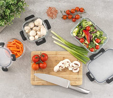 Load image into Gallery viewer, JoyFul by JoyJolt 24pc Borosilicate Glass Storage Containers with Lids. 12 Airtight, Freezer Safe Food Storage Containers, Pantry Kitchen Storage Containers, Glass Meal Prep Container for Lunch
