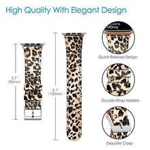 Load image into Gallery viewer, Fintie Bands Compatible with Apple Watch 45mm 44mm 42mm Series 7 6 5 4 3 2 1 and iWatch SE, Genuine Leather Band Replacement Accessories Strap Wristband, Classic Leopard
