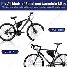 Load image into Gallery viewer, WOTOW Bike Storage Frame Bag, Roswheel Bicycle Front Tube Triangle Water Resistant Cycling Pack Strap On Saddle Pouch Bike Accessories Tool Accessible Storage Bag for Road Mountain Commute Bike
