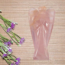 Load image into Gallery viewer, YATHABI Rose Quartz Golden Wire Handmade Gemstone Tree with Rose Quartz Gemstone Carved Angel for Attracting Positive Energies Crystal Healing Chakra Balancing &amp; Home Decor
