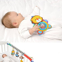 Load image into Gallery viewer, VX-star Baby Travel Play Arch Stroller/Crib Accessory,Cloth Animmal Toy and Pram Activity Bar with Rattle/Squeak/Teethers(Stripe)
