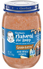 Load image into Gallery viewer, Gerber 3rd Foods Natural for Baby Grain &amp; Grow Jar, Pear Peach Oatmeal, 6 OZ
