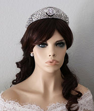 Load image into Gallery viewer, Meghan Markle Wedding Cubic Zirconia and Rhinestone Tiara Headpiece and Earrings Set
