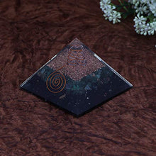 Load image into Gallery viewer, Crocon Black Tourmaline &amp; Green Aventurine Gemstone Orgone Pyramid with Crystal Point for Energy Generator Reiki Healing Chakra Stone Balancing EMF Protection Spiritual Metaphysical Size: 2.5-3 Inch
