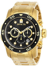 Load image into Gallery viewer, Invicta Men's 0072 Pro Diver Collection Chronograph 18k Gold-Plated Watch, Gold/Black
