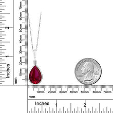 Load image into Gallery viewer, Gem Stone King 925 Sterling Silver Red Created Ruby Pendant Necklace 9.10 Ct Pear Shape with 18 Inch Silver Chain
