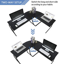 Load image into Gallery viewer, GreenForest L-Shaped Corner Desk 58.1'',Computer Gaming Desk PC Table,Home Office Writing Workstation 3-Piece,Black
