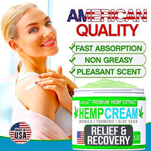 Load image into Gallery viewer, Instant Hemp Cream - Made in USA - Relieves Muscle, Foot, Shoulder, Joints and Back - Natural Hemp Oil Extract Gel with MSM - Glucosаminе - Arnica - Turmeric - 4oz
